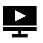 ディスプレイ パソコン,PC,動画,動画サイト,ディスプレイ,ディスプレイ画面,モニター,モニター画面,映像再生ボタン,動画再生ボタンのシルエット素材