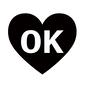 OK OK OK,大丈夫,オーケー,オッケー,ハート,文字,いいよ,シンプル,素材のシルエット素材