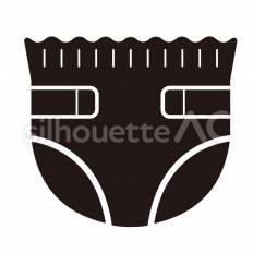 紙おむつ おむつ,紙,乳児のシルエット素材