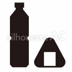 配給所 ボトル,おにぎり,食料のシルエット素材