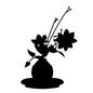 生け花 生け花,華道,花器,花瓶,咲く,葉,葉っぱ,蕾,フラワー,フラワーアレンジメントのシルエット素材