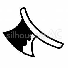 斧　白抜き 斧,武器,刃のシルエット素材