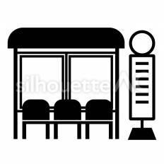 ポスター型バス停広告 ポスター,型,バス停のシルエット素材