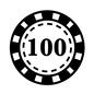 ポーカーチップ ポーカーチップ ポーカーチップ,カジノ,ポーカー,100,1枚,数字,メダル,チップ,得点,ギャンブルのシルエット素材
