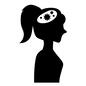 頭に菌がある女性 人,人物,女性,横向き,上半身,菌,病原菌,ウイルス,菌,ウイルス感染のシルエット素材