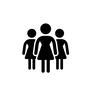 女性3人 女性3人 クラスター,3密,3人,トリオ,グループ,集団,人物,女性,女,女性社員のシルエット素材