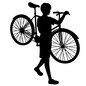 自転車を運ぶ人物 自転車を運ぶ人物 引越し,自転車,人物,運ぶ,持つ,持ち上げる,歩く,下ろす,下りる,荷物のシルエット素材