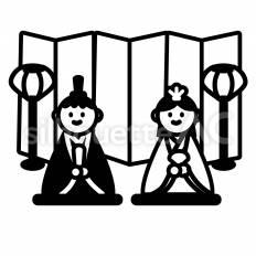 雛人形 雛人形,着物,冠のシルエット素材