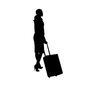 トラベル トラベル 人物,女性,全身,歩く,引く,旅,旅行,出張,トラベル,キャリーのシルエット素材