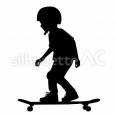 スケボー スケートボード,乗る,進むのシルエット素材