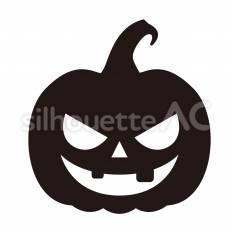 不気味なジャックオーランタン オバケ,カボチャ,ハロウィンのシルエット素材