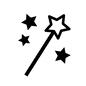 魔法の杖 魔法の杖 ファンタジー,魔法使い,魔女,魔法のステッキ,ステッキ,杖,スティック,魔法,キラキラ,星印のシルエット素材