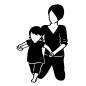 ヨチヨチ歩く女の子と母 ヨチヨチ歩く女の子と母 母の日,親子,ヨチヨチ,歩く,支える,ツインテール,女性,娘,女の子,母子のシルエット素材