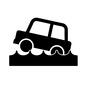水没 水没,事故,氾濫,水害,車,自動車,水,流される,災害のシルエット素材
