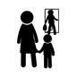 離婚 3人,親子,子供,離婚,出ていく,別居,別れ,ピクトグラム,人物,人のシルエット素材