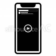 動画広告 スマホ,タブレット,機器のシルエット素材