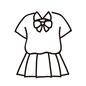 制服 制服,服,女性用,女学生,女子用,リボン,スカート,女子高生,女子中学生,学生服のシルエット素材