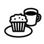 コーヒーとマフィン マフィン,カップケーキ,セット,軽食,コーヒーカップ,マグカップ,コーヒー,珈琲,カフェ,飲み物のシルエット素材