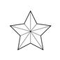 星 星,スター,五芒星,五角星,ペンタグラム,マーク,エンブレム,立体的のシルエット素材