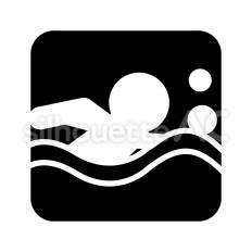 プール　白抜き 白抜き,泳ぐ,水のシルエット素材
