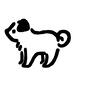 イヌ イヌ ペット,飼い犬,イヌ,いぬ,犬,横向き,簡単,垂れ耳,尻尾,丸まるのシルエット素材