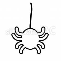 蜘蛛　垂れる　白抜き 蜘蛛,糸,垂れるのシルエット素材