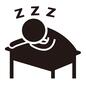 中学生 授業中,休み時間,昼休み,昼寝,居眠り,Z,アルファベット,机,ピクトグラム,人物のシルエット素材
