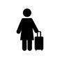 女性の旅行者 女性の旅行者 旅行者,女性,スーツケース,トランク,帰省,旅行,旅,荷物,人物,ピクトグラムのシルエット素材