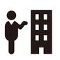 不動産 不動産屋,不動産会社,人,人物,全身,ピクトグラム,マンション,物件案内,物件紹介,仲介業者のシルエット素材