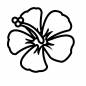 ハイビスカス　白抜き 花,ハイビスカス,南国,観光,自然,装飾,熱帯,葉,華やか,明るいのシルエット素材
