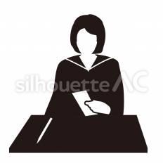 受験票 女子,女の子,学生のシルエット素材