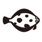 カレイ カレイ,かれい,鰈,魚,さかな,サカナ,一匹,右向き,海水魚,海底のシルエット素材