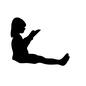 読書する人 座る,女の子,子ども人物,読書,本を読む,読む,本,読書の秋,全身,横向きのシルエット素材