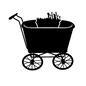 車輪プランター 手押し車,園芸,園芸用品,プランター,車輪,飾り,ガーデングッズ,庭,ガーデニング,趣味のシルエット素材
