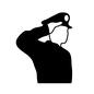 警察官 警察官 人物,人,上半身,敬礼,ポーズ,警察官,police,policeman,警官,警察のシルエット素材
