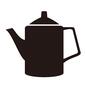 コーヒーポット コーヒーポット,珈琲ポット,ドリップポット,入れ物,横向き,持ち手,取っ手,注ぎ口,蓋,ポットのシルエット素材