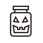 瓶 瓶,入れ物,容器,ジャック・オー・ランタン,ハロウィングッズ,ハロウィン容器,おばけ模様,コミカルハロウィン,ハロウィン,ハロウィーンのシルエット素材