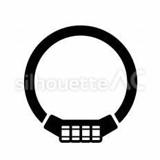 ワイヤー式ダイヤルロック ワイヤー,ダイヤル,ロックのシルエット素材