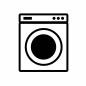 ランドリー　白抜き 白抜き,洗濯機,ドラム,扉,操作,ボタン,表示,衣類,回転,水のシルエット素材
