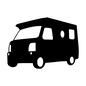 キャンピングカー キャンピングカー 乗り物,車,走行,レジャー,四輪,レジャー,キャンプ,大型車,キャンピングカー,キャンピング自動車のシルエット素材