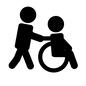 車いす 車いす 車いす,車椅子,介助者,介助,押す,ヘルパー,人,人物,ピクトグラム,身体障害者のシルエット素材