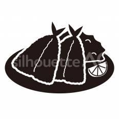 アジフライ アジフライ,魚,揚げ物のシルエット素材