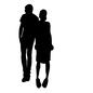 カップル カップル 歩く,ポーズ,立つ,恋人,カップル,人物,人,全身,並ぶ,立つのシルエット素材