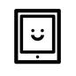 タブレット タブレット 顔,デフォルメ,タブレット,パーツ,スマイル,笑顔,端末,タッチパネル,スマホのシルエット素材