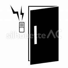 遠隔操作で解錠されるドア ドア,遠隔,操作のシルエット素材