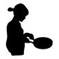 料理する女性 料理する女性 人物,人,人間,女性,女,台所,キッチン,料理,調理,クッキングのシルエット素材