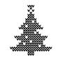 ツリー柄 クリスマスツリー,ツリー,イルミネーション,電飾,模様,図案,クリスマス,12月,北欧風,ドット絵のシルエット素材