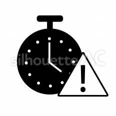 納期遅延 時計,警告,遅れのシルエット素材