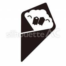 手巻き寿司 手巻き,海苔,酢飯のシルエット素材