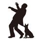 ペットトラブル ペットトラブル ペットトラブル,近隣トラブル,ペット,犬,動物,人物,男性,噛まれる,咥える,危険のシルエット素材